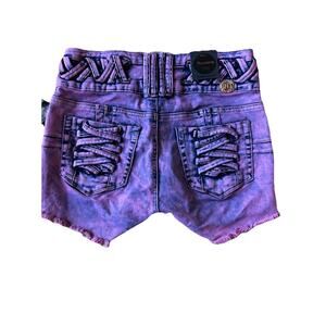 Women BENAVA Butt Lifting Shorts XL Purple Columbian Daisy Dukes Shorts Stretch